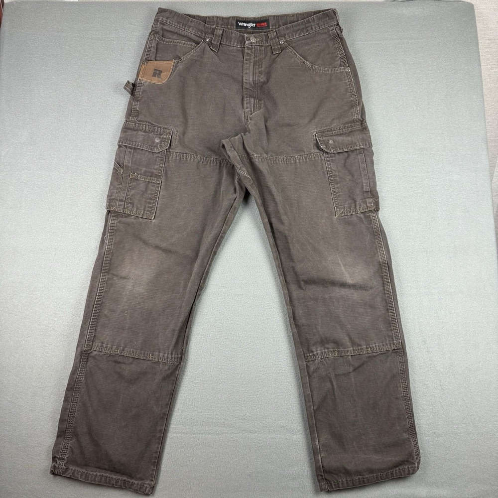 Riggs Workwear by Wrangler Men's 36x34 Ripstop Gusset Cargo Work Pants